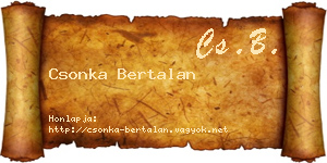 Csonka Bertalan névjegykártya