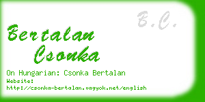 bertalan csonka business card
